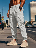 Men's Casual Linen Pockets Drawstring Jogger Pants