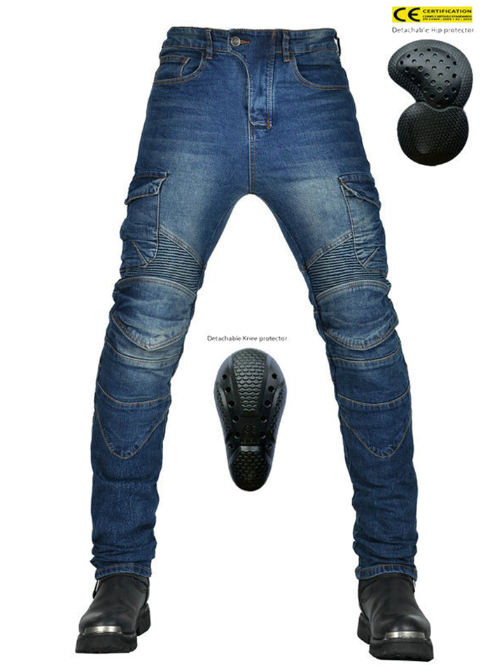 Super Cool Knight Motorcycle Denim Pants with Knee & Hip Protector