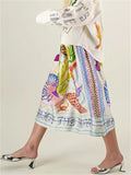 Women's Casual Ocean Theme Print A-Line Skirts