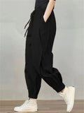 Japanese Style Relaxed Lady Ankle Banded Harem Trousers
