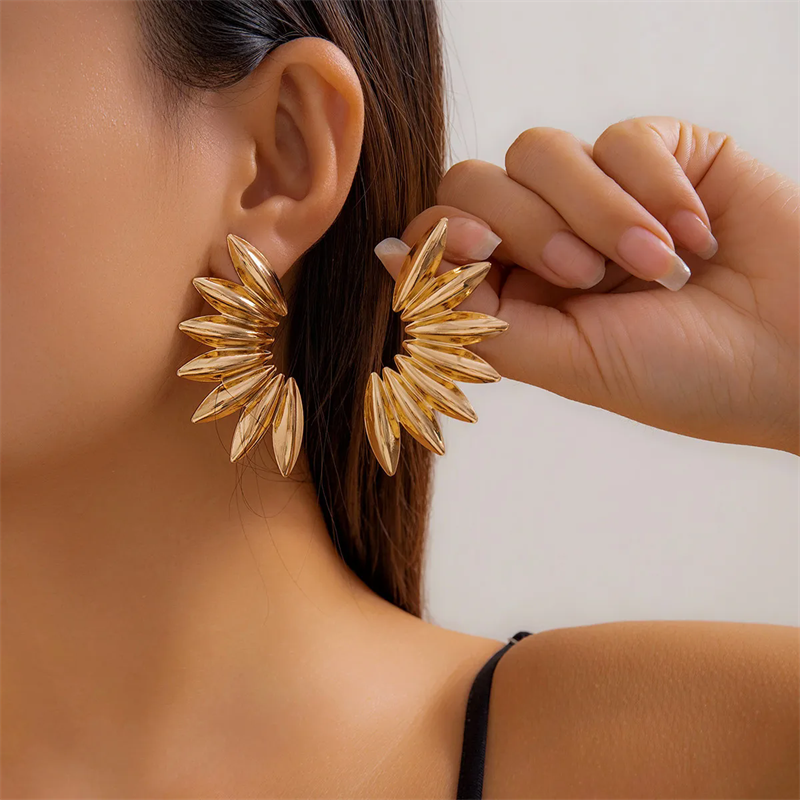 Women's Sunflower Seeds Graphic Stud Earrings
