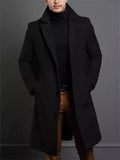Male's Casual Solid Color Single Breasted Lapel Button Up Coat