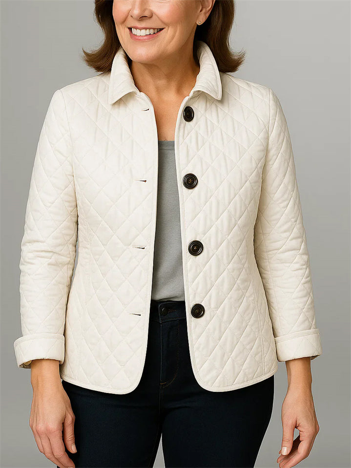 Women's Trendy Solid Color Lapel Single Breasted Quilted Jackets