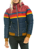 Female Casual Hooded Contrast Color Short Padded Jacket
