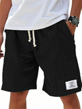 Men Cotton Blend Breathable Summer Casual Beach Shorts
