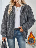Women's Fleece Zip-up Loose Fit Sherpa Jacket Casual Warm Coat