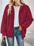 Women's Fleece Zip-up Loose Fit Sherpa Jacket Casual Warm Coat