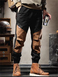 Male Trendy Straight Leg Contrast Color Trousers
