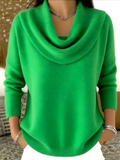 ‌Women's Soft Cowl Neck Warm Casual Knit Sweaters