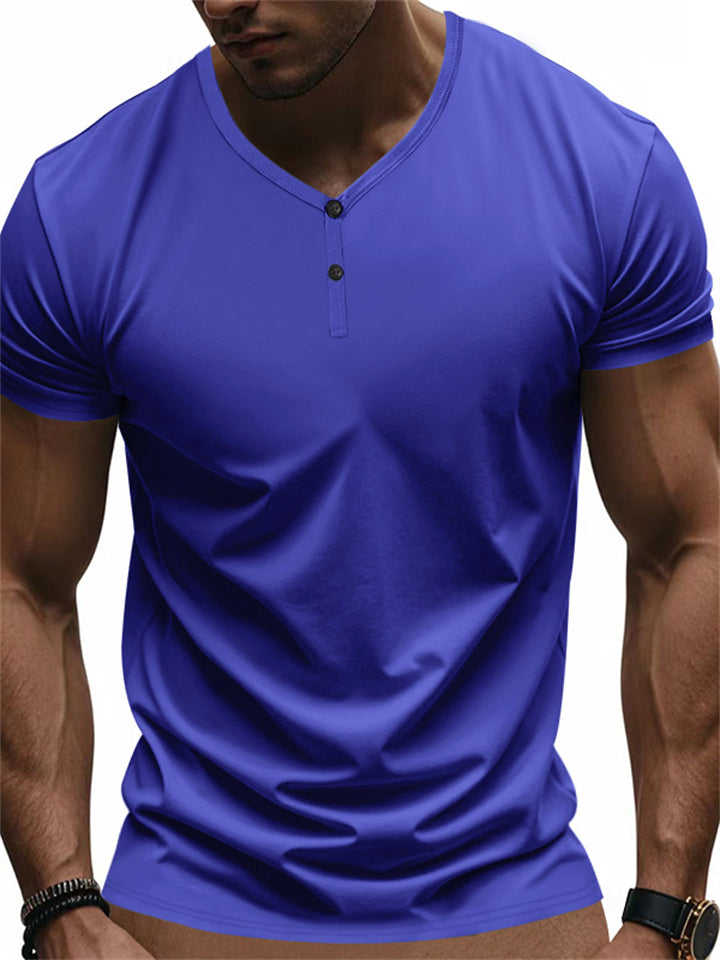 Men's Casual V-neck Quick-drying Short Sleeve Shirt