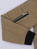 Men's Faux Suede Stand Collar Baseball Jacket