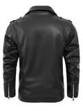 Men's Classic All Black Faux Leather Motorcycle Jackets