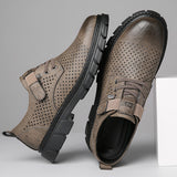 Men's Summer Breathable Hollow Out British Thick Sole Shoes