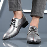 Men's Retro Chic Plaid Lace Up Dress Shoes