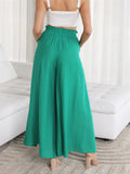 Women's Casual Solid Color High Waist Drawstring Wide Leg Flared Pants