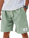 Men Cotton Blend Breathable Summer Casual Beach Shorts