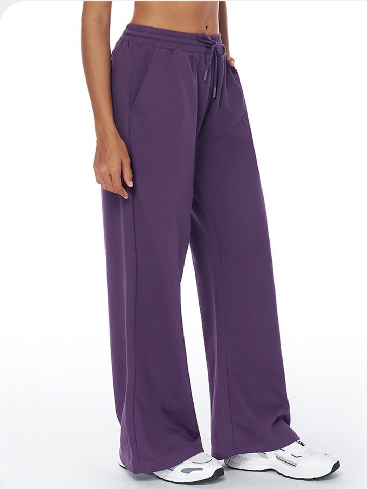 ‌Women's Autumn Cozy Cotton Loose Fit Sporty Drawstring Sweatpants
