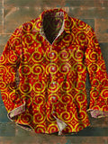 Men's Holiday Style Print Patterned Button-Up Lapel Shirts
