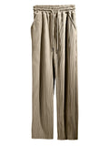 Men's Loose Drawstring Stripe Texture Straight-Leg Pants