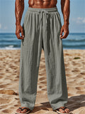 Comfy Men's Linen Solid Color Drawstring Pants