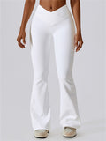 Women's Solid Color Sporty Flared Yoga Pants