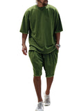 Men's Summer Short Sleeved Solid Color Outfits
