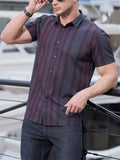 Men's Stylish Plus Size Button Up Striped Shirts