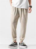 Men's Cozy Elastic Waist Casual Linen Pants