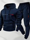 Men's Casual Loose Fit Hoodie & Jogger Tracksuit Set for Spring