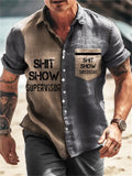 Men's Casual Printed Relaxed Fit Short Sleeve Beach Shirt