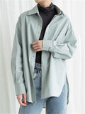 Women's Long Sleeve Turn-down Collar Basic Blouses
