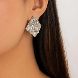 Creased Rhombus Fashion Vintage Earrings for Lady