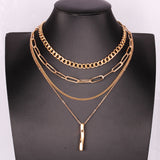 Women's 4pcs/Set Fashion Punk Style Layered Chain Necklaces