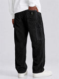 Mens Wide Wale Corduroy Relaxed Fit Utility Cargo Pants