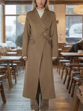 Women OL Style V-Neck Long Sleeve Trench Coat