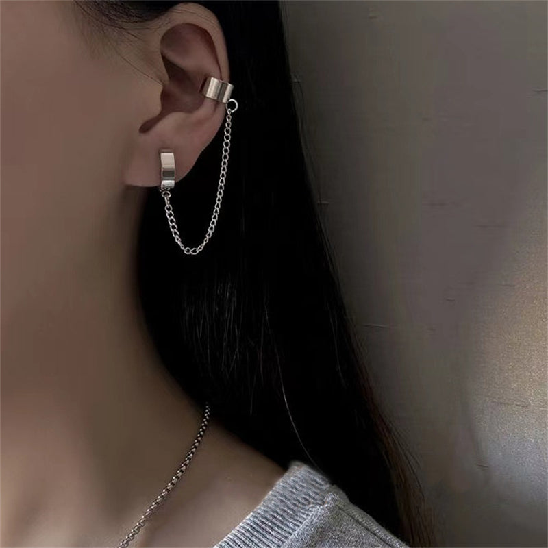 Fashion Metal Chain Silver Ear Clip for Women