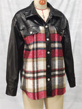 Women's Retro Patchwork Plaid Button Up Lapel Coat