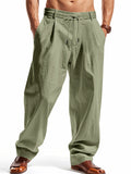 Men's Casual Linen Drawstring Beach Pants