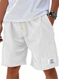 Men Cotton Blend Breathable Summer Casual Beach Shorts