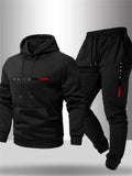 Men's Casual Loose Fit Hoodie & Jogger Tracksuit Set for Spring