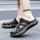 Men's Summer Letters Hollow Out Hole Slippers Beach Sandals