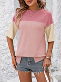 Women's Color Block Striped Texture Casual Shirt