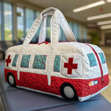 Ambulance Shaped Quilted Duffle Bag with Red Cross & Window