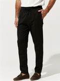‌Men's Cotton Blend Casual Drawstring Jogger Trousers with Pockets‌