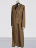 Women OL Style V-Neck Long Sleeve Trench Coat