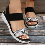 Snake Print Open Toe Non-Slip Sandals for Ladies