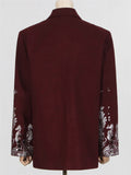 Ladies Long Sleeve Single Breasted Bronzing Print Suit Coat