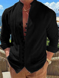 Male Retro Collared Button Up T-shirts