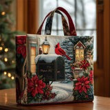 Christmas Cardinal Floral Tote Bag for Women