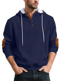Men's Simple Loose Pullover Geometric Stripe Long-sleeved Sports Hoodie